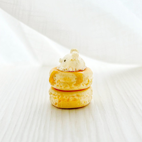 ミニチュア】クマさんのバニラアイス添えパンケーキ【フェイクスイーツ