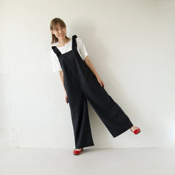 ﾓﾘﾉｶﾞｯｺｳ フリーサイズ 大人かわいい♡フリルサロペットパンツ (ブラック)｜mg-sp03-bk 6枚目の画像