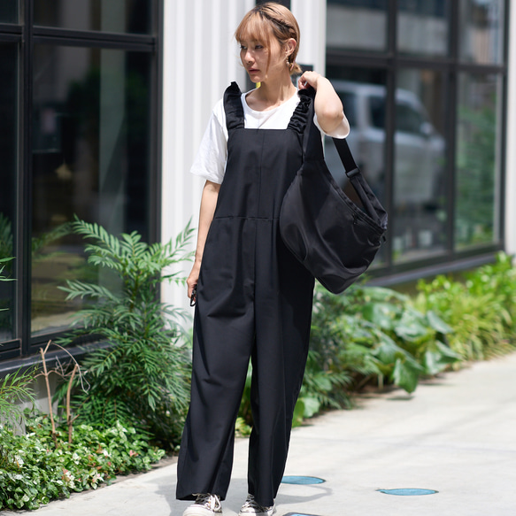 ﾓﾘﾉｶﾞｯｺｳ フリーサイズ 大人かわいい♡フリルサロペットパンツ (ブラック)｜mg-sp03-bk 12枚目の画像