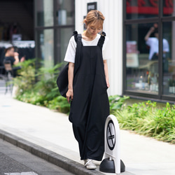 ﾓﾘﾉｶﾞｯｺｳ フリーサイズ 大人かわいい♡フリルサロペットパンツ (ブラック)｜mg-sp03-bk 10枚目の画像