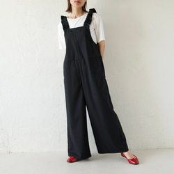 ﾓﾘﾉｶﾞｯｺｳ フリーサイズ 大人かわいい♡フリルサロペットパンツ (ブラック)｜mg-sp03-bk 2枚目の画像