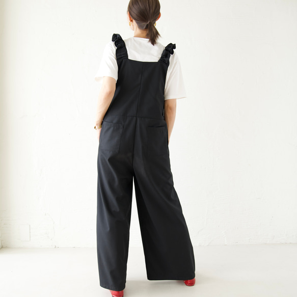 ﾓﾘﾉｶﾞｯｺｳ フリーサイズ 大人かわいい♡フリルサロペットパンツ (ブラック)｜mg-sp03-bk 18枚目の画像