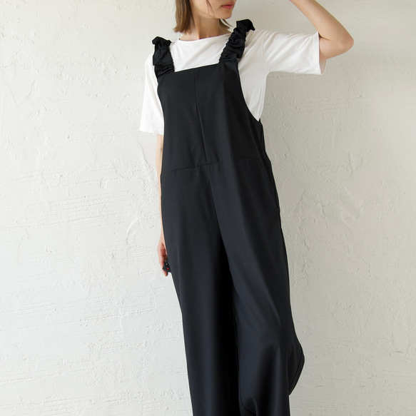 ﾓﾘﾉｶﾞｯｺｳ フリーサイズ 大人かわいい♡フリルサロペットパンツ (ブラック)｜mg-sp03-bk 11枚目の画像