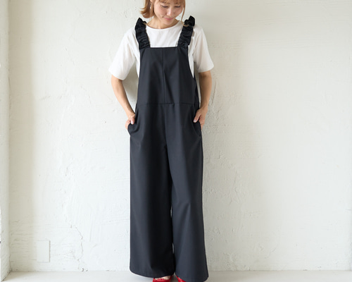 ﾓﾘﾉｶﾞｯｺｳ フリーサイズ 大人かわいい♡フリルサロペットパンツ