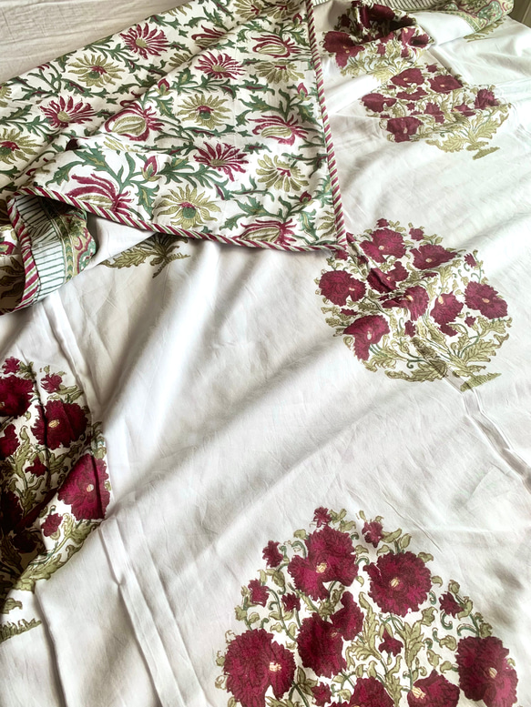 インド綿 ブロックプリント ドハールケット 肌掛け 