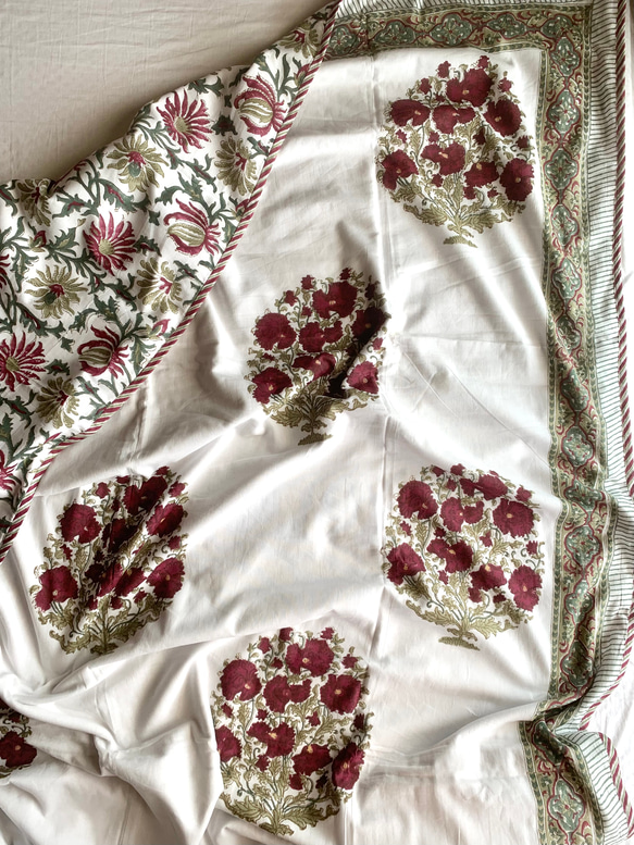 インド綿 ブロックプリント ドハールケット 肌掛け 