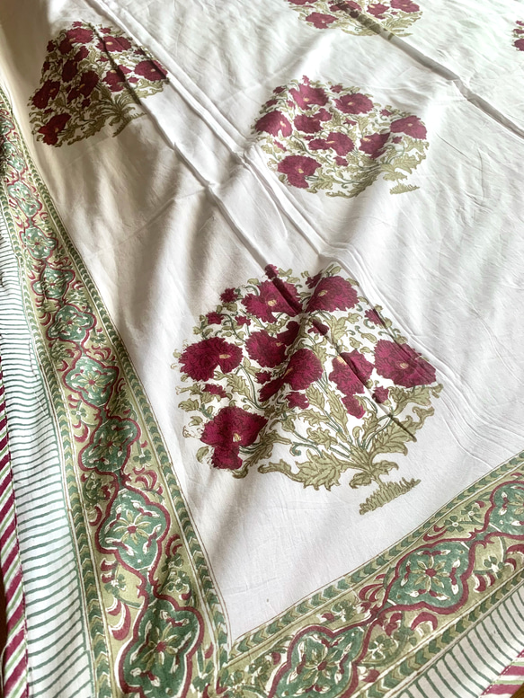 インド綿 ブロックプリント ドハールケット 肌掛け 