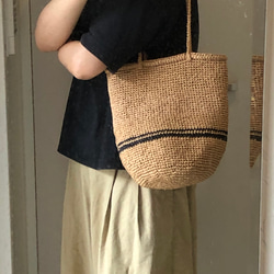 ラフィアかごトートバック　丸底 (底板のみ) 2枚目の画像