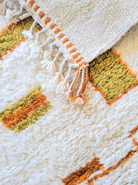 本物のベニワレンラグ-No11 116×173　モロッコ　オレンジ　カーペット　絨毯 