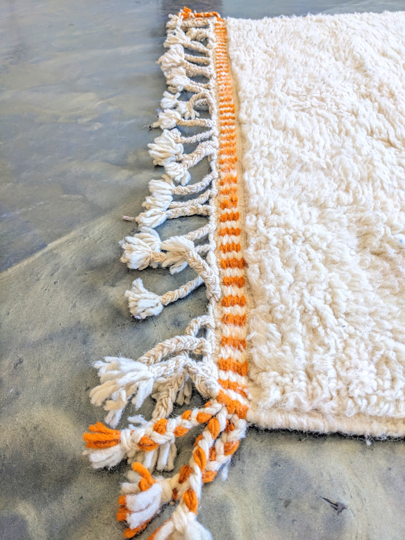 本物のベニワレンラグ-No11 116×173　モロッコ　オレンジ　カーペット　絨毯 