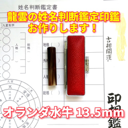 龍雲姓名判断鑑定印鑑お作りします！本黒水牛印鑑15mm☆吉相体