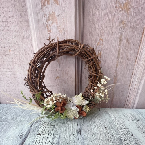 ボタニカルミニリース アーティフィシャルフラワー インテリア 結婚