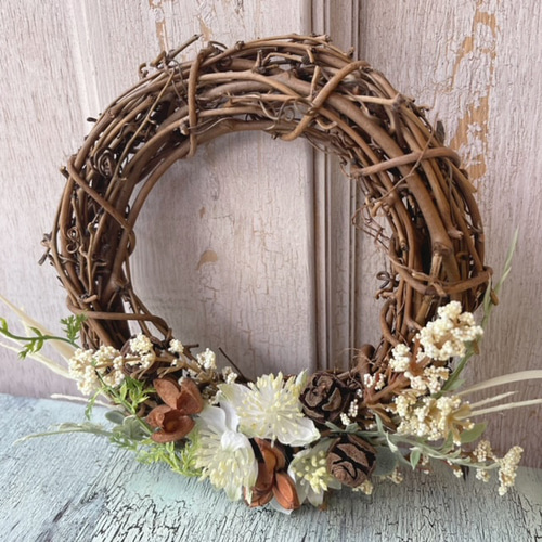 ボタニカルミニリース アーティフィシャルフラワー インテリア 結婚