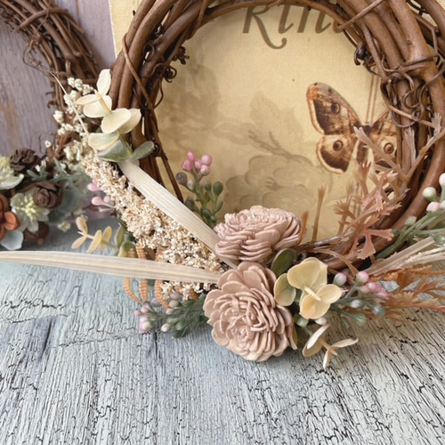 ボタニカルミニリース アーティフィシャルフラワー インテリア 結婚