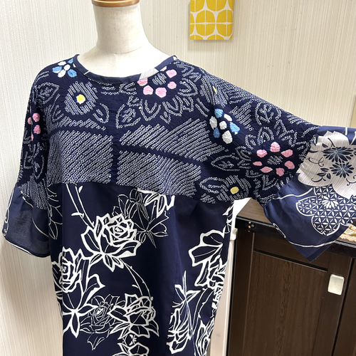 有松絞り浴衣リメイク　　チュニック&ワンピース（まとめ) 有松絞り浴衣リメイク チュニック&ワンピース（まとめ)