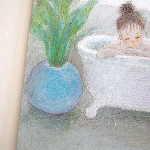 原画作品 ＊「 いぬとわたし4（お風呂） 」 絵画 さらさまゆこ 通販