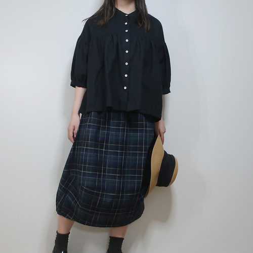 Tシャツだけでも可愛く魅せる❣裾ゴムバルーンスカート（コットン