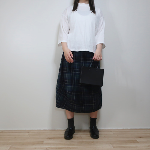 Tシャツだけでも可愛く魅せる❣裾ゴムバルーンスカート（コットン