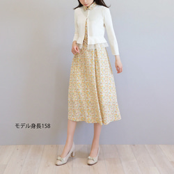 【選べる5色◎】ふくれオーガンジー使い 7分袖カーディガン【スモーキーピンク】 5枚目の画像