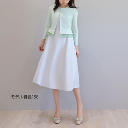 【選べる5色◎】ふくれオーガンジー使い 7分袖カーディガン【スモーキーピンク】 2枚目の画像