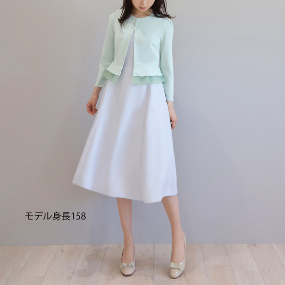 【選べる5色◎】ふくれオーガンジー使い 7分袖カーディガン【スモーキーピンク】 2枚目の画像