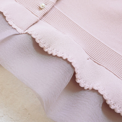 【選べる5色◎】ふくれオーガンジー使い 7分袖カーディガン【スモーキーピンク】 14枚目の画像