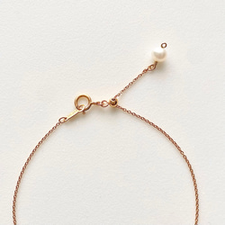 18金一粒ミラーカットボールのネックレス　アジャスター　スライド14kgfチェーン 3枚目の画像