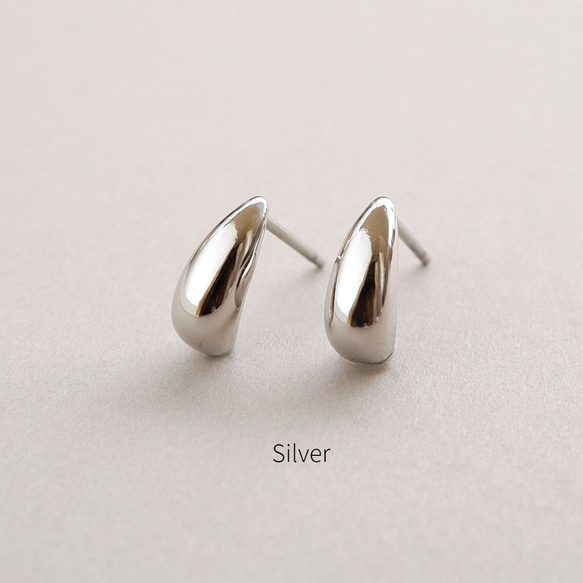 小ぶりしずくピアス/イヤリング サージカルステンレス 金属アレルギー対応 つけっぱなし ゴールド/シルバー ドロップ 7枚目の画像