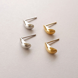 小ぶりしずくピアス/イヤリング サージカルステンレス 金属アレルギー対応 つけっぱなし ゴールド/シルバー ドロップ 4枚目の画像