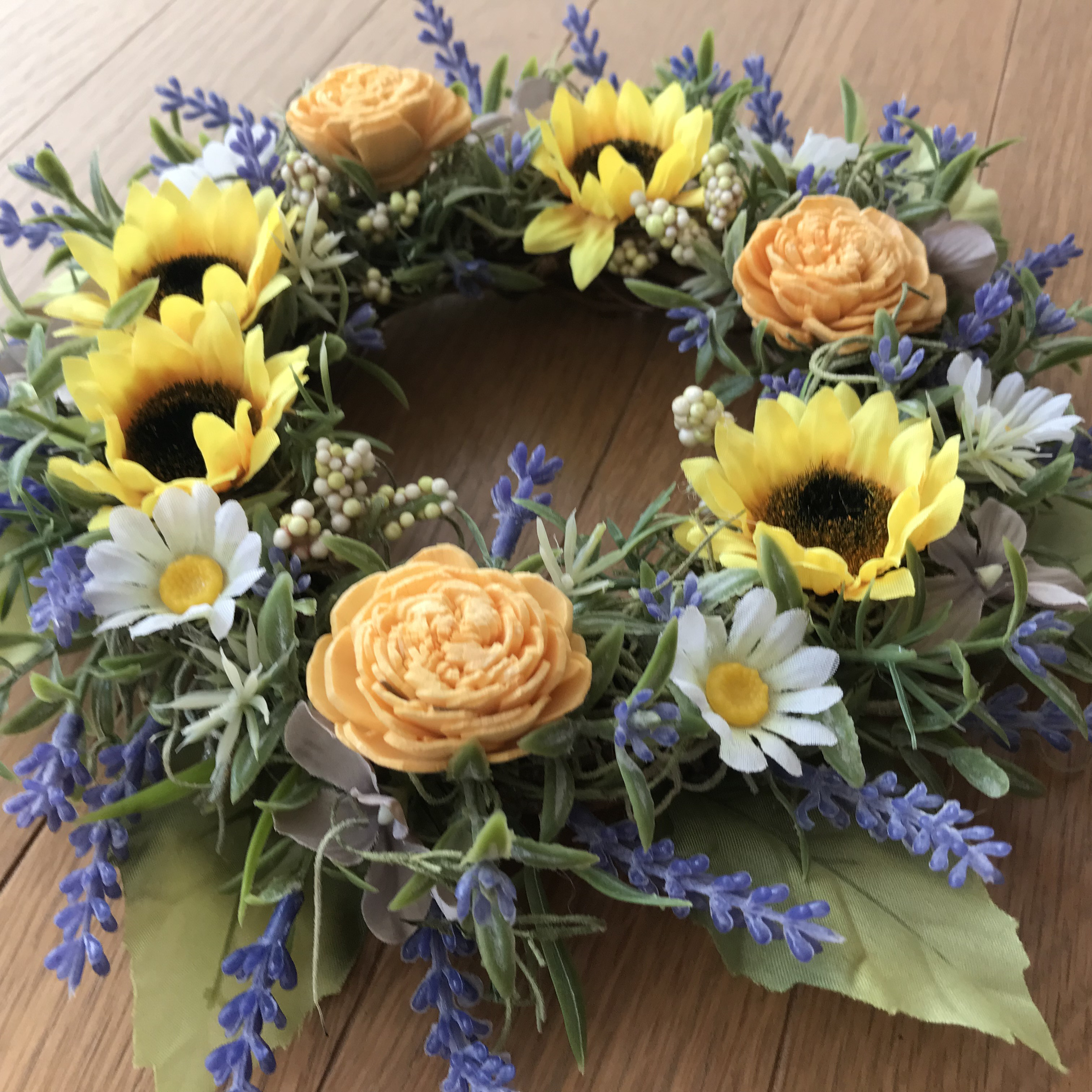《新作》向日葵とタップリラベンダーのサマーリース（受注制作＊2点限定）