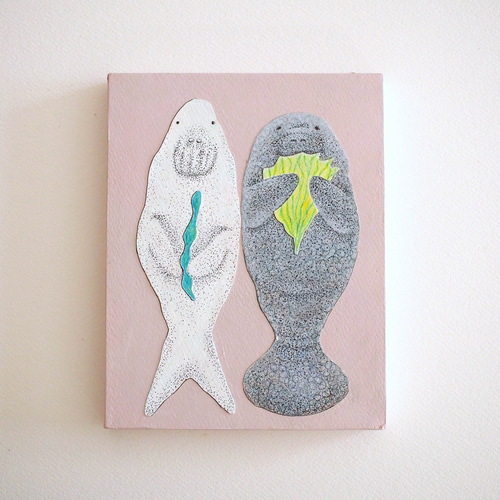 原画作品 ＊「 ジュゴンとマナティ 」 絵画 さらさまゆこ 通販