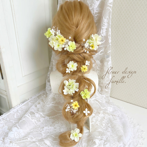 半量】 ライトグリーン あじさい プリンセスの髪飾り ✧ ヘッドドレス