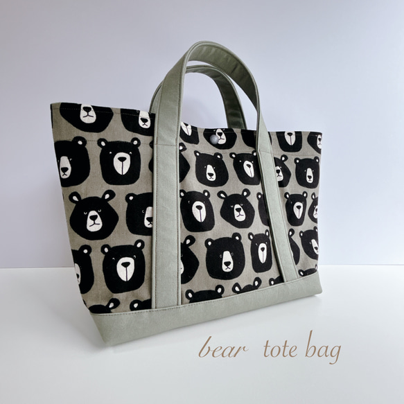 クマ柄 切替マチのトートバック トートバッグ iLOW 通販 17909596