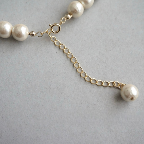 雪だるま 8・10㎜ コットンパール ネックレス シンプル SnowMan