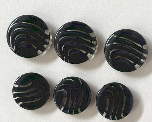 ボタン レトロ 円形 丸型 ブラック クリア トンネル足 20mm 18mm