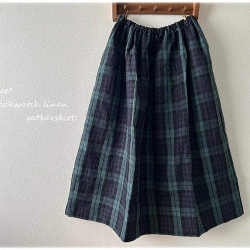 リネン スカート ブラック リネン セミタイト スカート ブラック