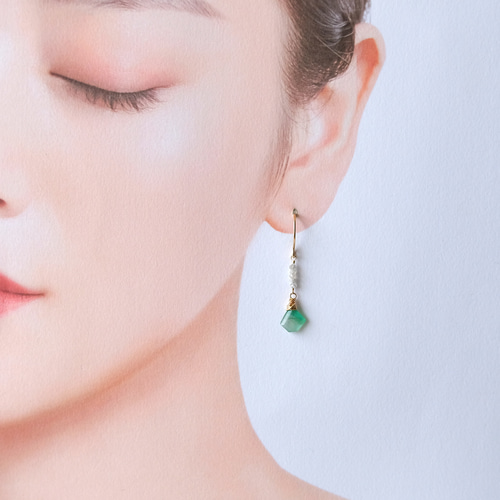 cui-cui｜K18 エメラルドフックピアス | Rakuten Fashion(楽天