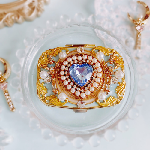 aquamarine キラキラ魔法のコンパクト ピルケース フリー