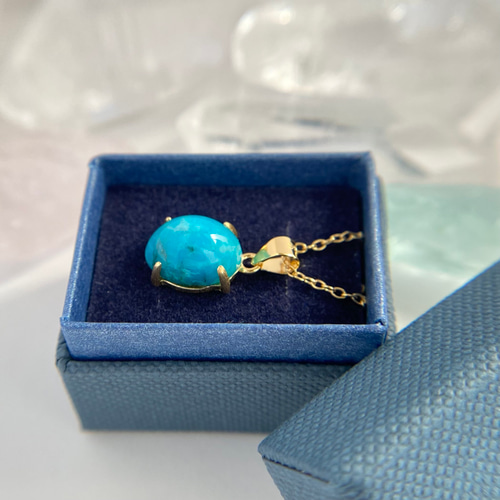 天然トルコ石(ターコイズ)ネックレス☆アリゾナ州キングマン産産原石