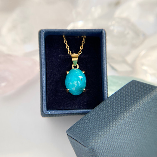 天然トルコ石(ターコイズ)ネックレス☆アリゾナ州キングマン産産原石