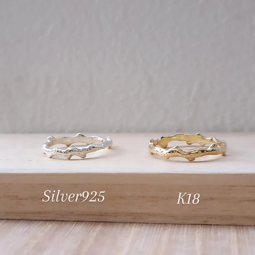 18金 珊瑚のリング】 k18 18k 珊瑚アクセサリー シンプルリング
