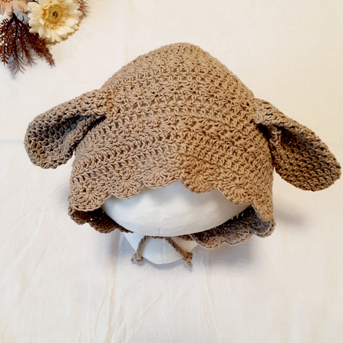 【ハンドメイド】うさぎさんボンネット ハンドメイド】うさぎさんボンネット