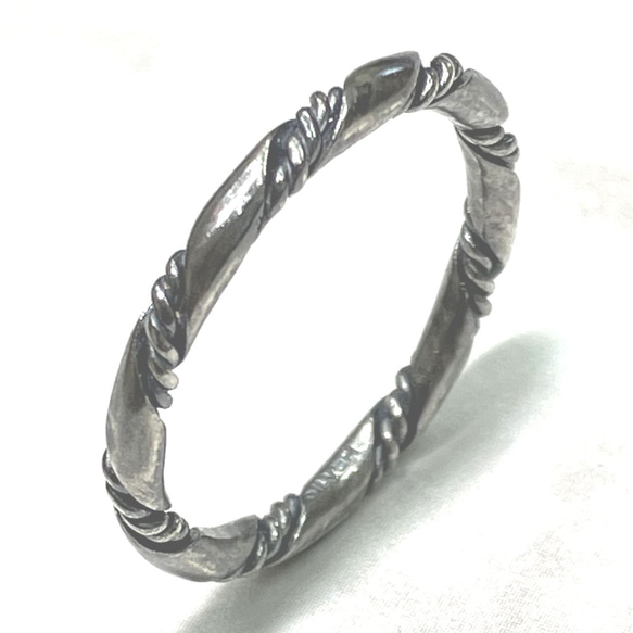 シルバーリング○絡みワイヤー○銀古美○silver925 / SR-6229-AS