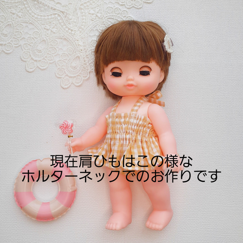 再販×3】デニムブルーのペプラム水着セット #メルちゃん水着#ネネ 