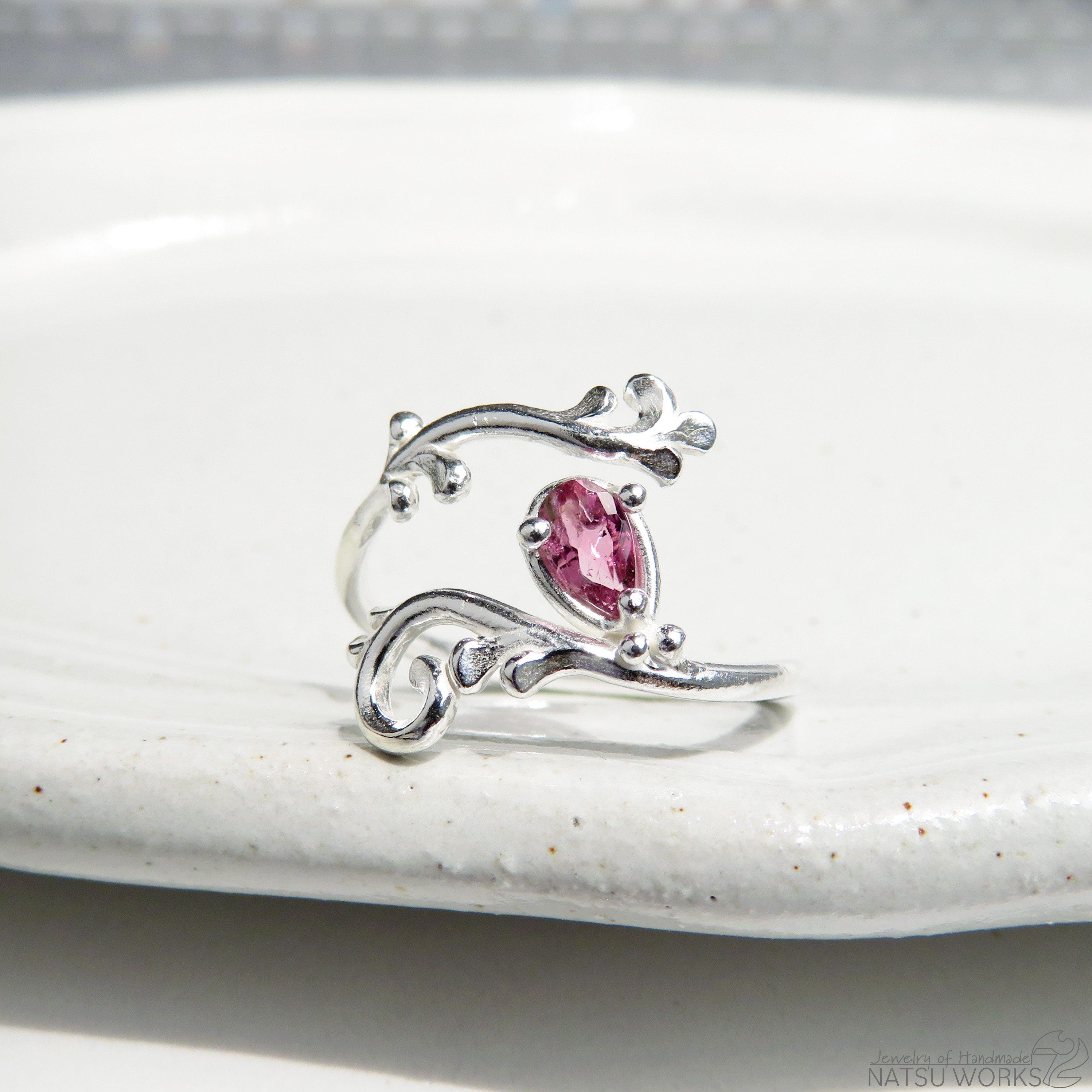 ボタニカル リング トルマリン / Pink Tourmaline Botanical Ring