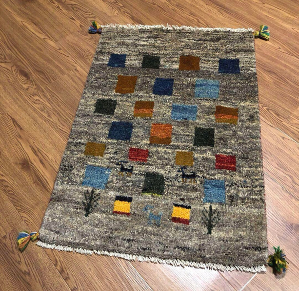 ギャッベ　ペルシャ絨毯 ペルシャギャッベ (ギャベ) 玄関マット No:GP-530 カーペット