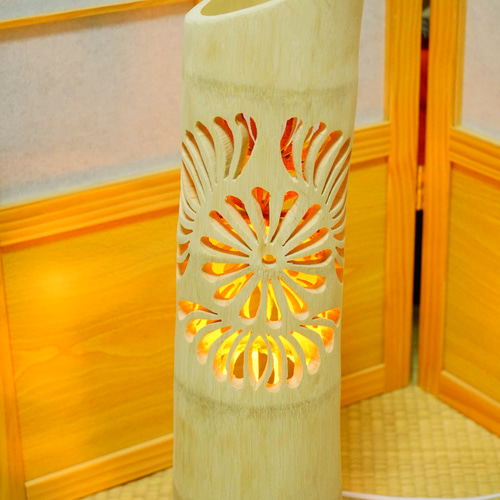 ◇両面彫◇竹灯り・竹あかり・竹灯籠 ～～ 癒しの灯り 華衣ライン☆花