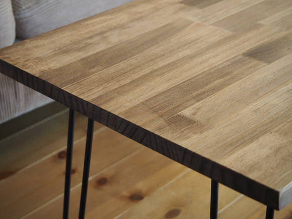 【数量限定/送料無料/即日納品】パイン材の折りたたみテーブル90×45 テーブル/リビングテーブル机/ローテーブル 3枚目の画像