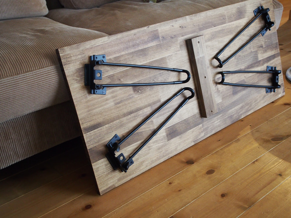 【数量限定/送料無料/即日納品】パイン材の折りたたみテーブル90×45 テーブル/リビングテーブル机/ローテーブル 4枚目の画像