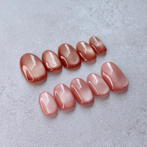 プラムカラーピンクマグネットニュアンスネイルチップ d5210fca0854c5fdfa5ec76f247630